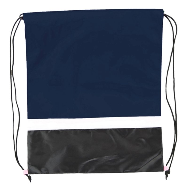 Custom Gym Dual Color Team Bags Three-Tone Drawstring Backpack (15" x 18") - 6