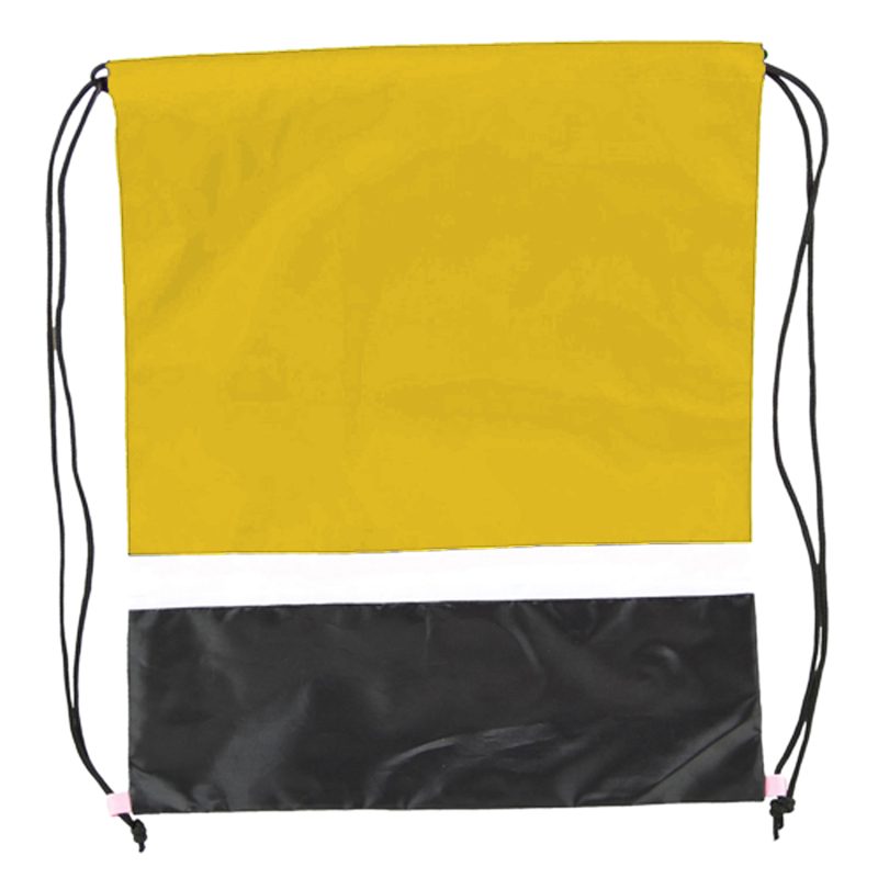 Custom Gym Dual Color Team Bags Three-Tone Drawstring Backpack (15" x 18") - 8
