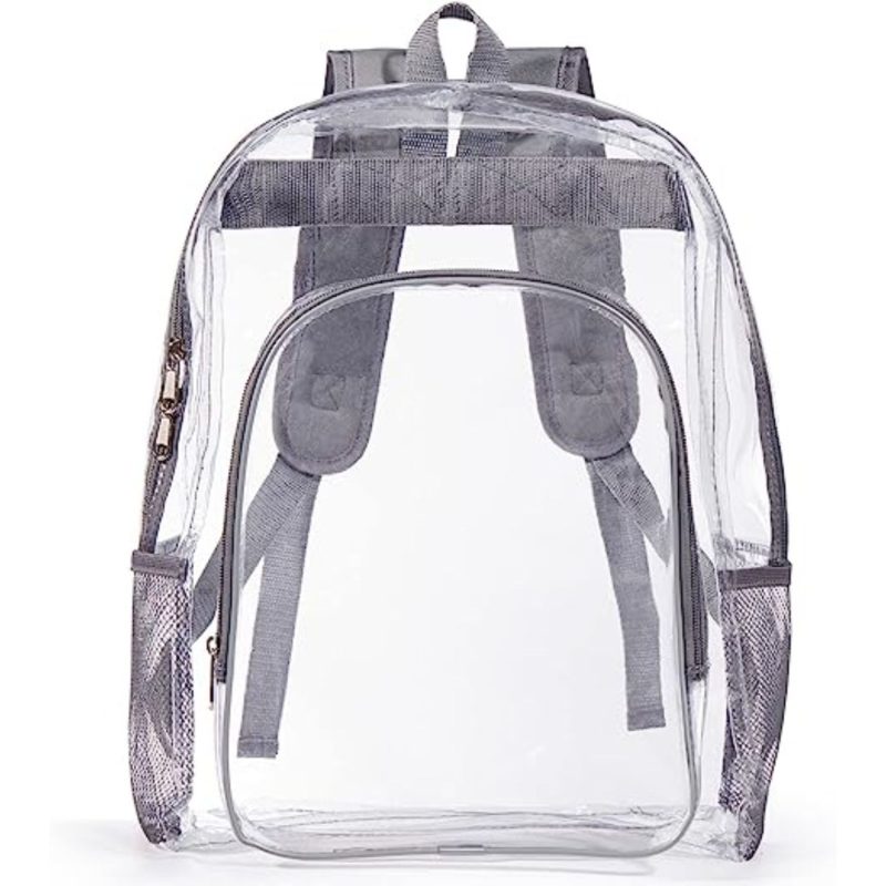 Custom Heavy Duty Clear PVC Transparent Backpack (16.5"x14"x5.3") - 8