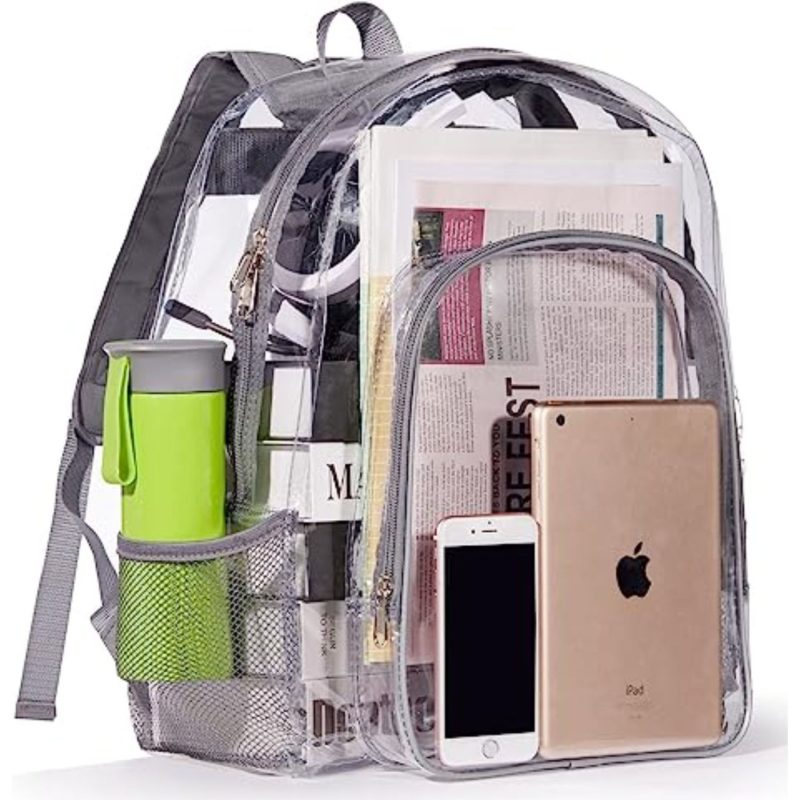 Custom Heavy Duty Clear PVC Transparent Backpack (16.5"x14"x5.3")