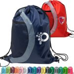 Custom Heavy Duty Drawstring Cinch Up Side Mesh Pocket Backpack (15" x 18")
