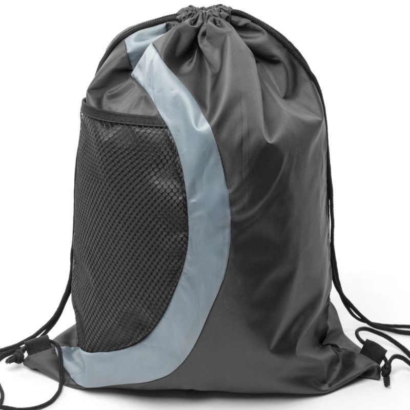 Custom Heavy Duty Drawstring Cinch Up Side Mesh Pocket Backpack (15" x 18") - 4