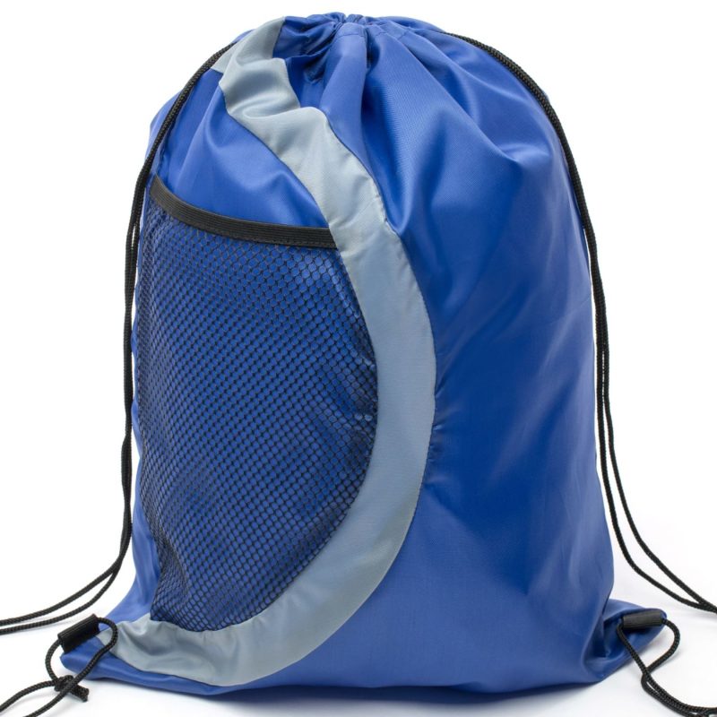 Custom Heavy Duty Drawstring Cinch Up Side Mesh Pocket Backpack (15" x 18") - 8