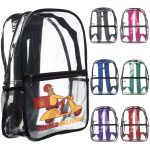 Custom Heavy Duty Multi-Function PVC Transparent Backpack (11"W X 15.50") - 7