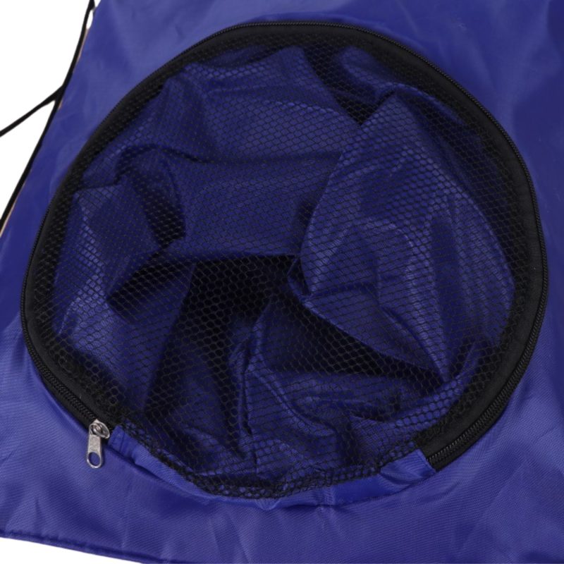 Custom Heavy Duty Soccer Mesh Bag w/ Front Zipper Drawstring Backpack (14" x 18") - 4