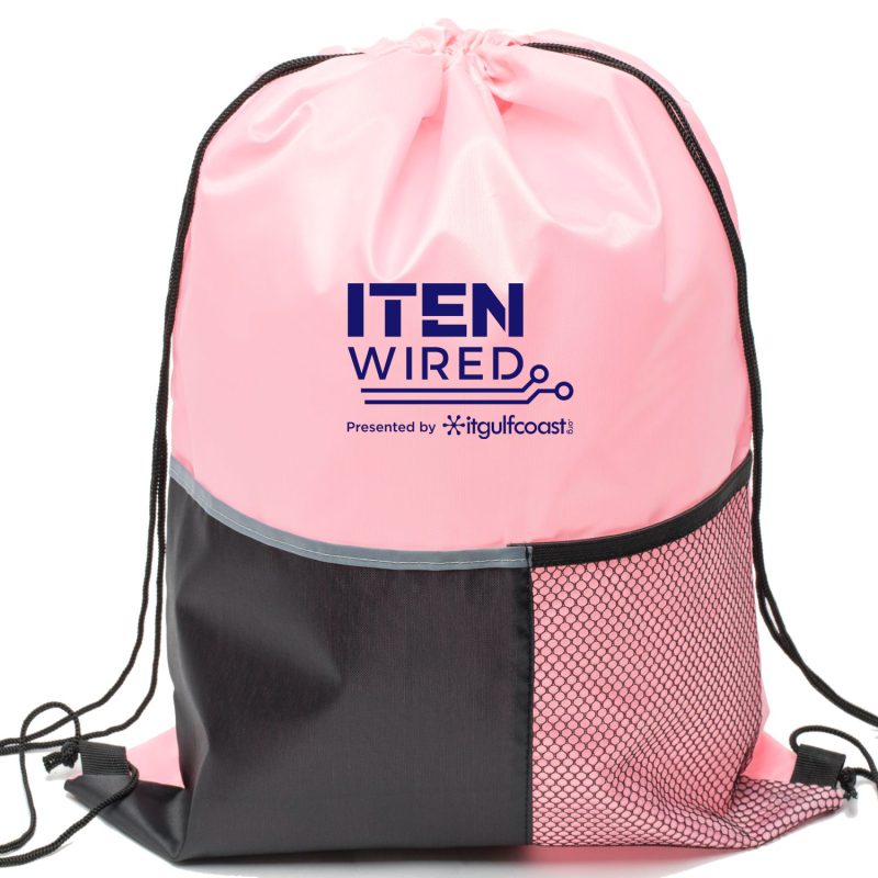 Custom Heavy Duty Tri Color w/ Slip & Side Mesh Pocket Drawstring Backpack (13" x 17") - 1