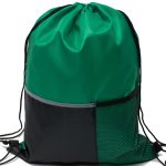 Custom Heavy Duty Tri Color w/ Slip & Side Mesh Pocket Drawstring Backpack (13" x 17") - 7