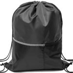 Custom Heavy Duty Tri Color w/ Slip & Side Mesh Pocket Drawstring Backpack (13" x 17") - 8