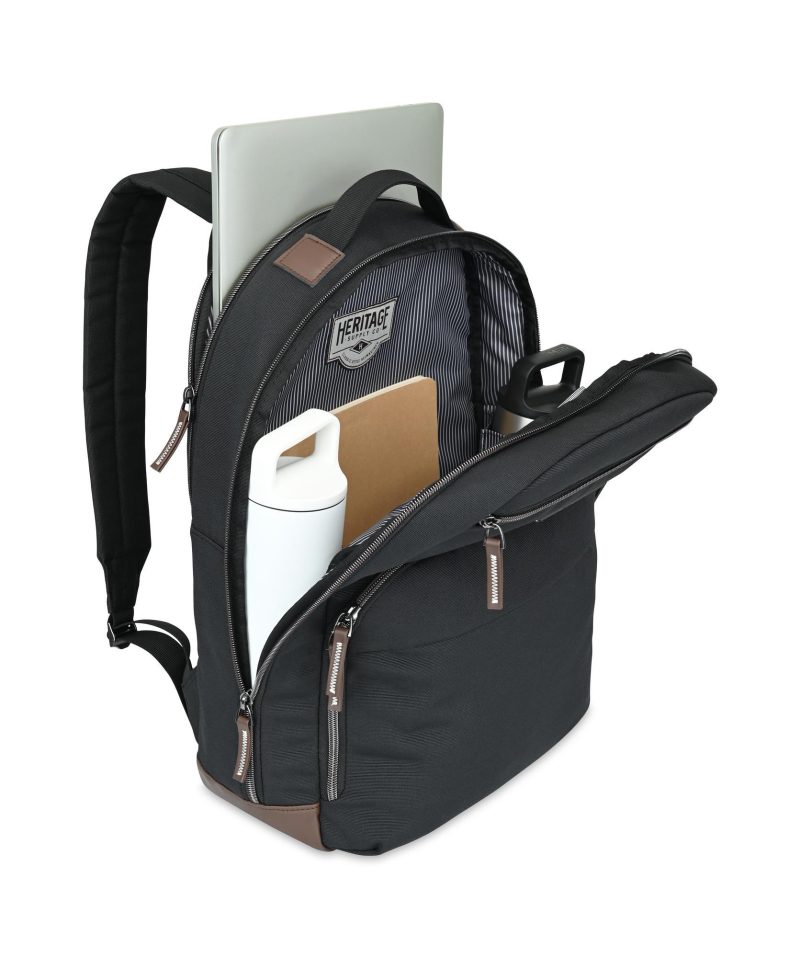Custom Heritage Supply Co. Legacy Recycled rPET Laptop Backpack - Black - 4