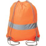 Custom Hi Vis Sports Cinch Bag Reflective Tape Safety Drawstring Backpack - 1