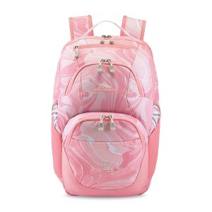 Custom High Sierra Swoop SG Laptop Backpack - Pink Marble-Bubblegum Pink
