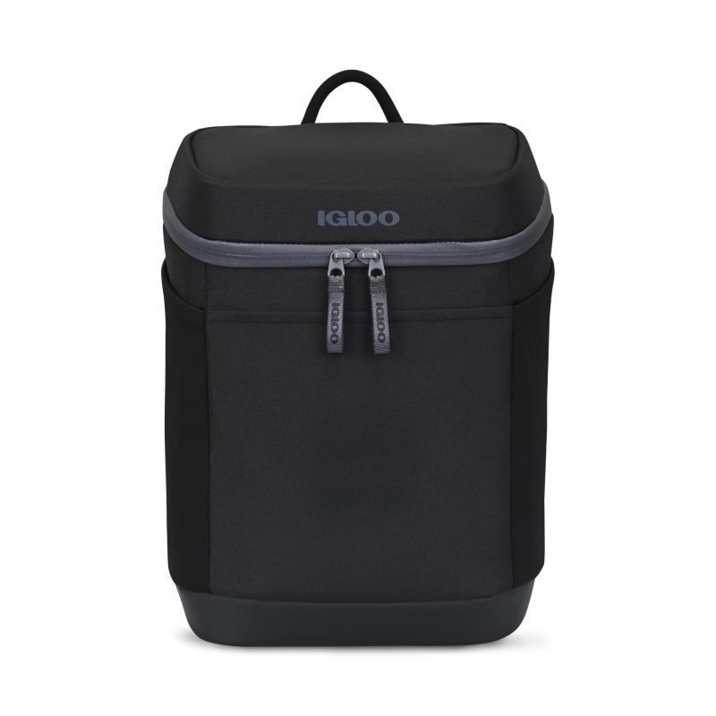 Custom Igloo Day Chiller Recycled Poly Backpack 12 Can Soft Cooler - Black - 1