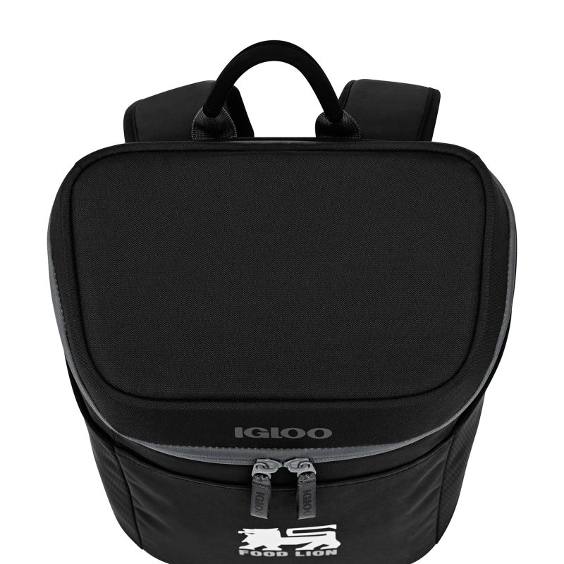 Custom Igloo Day Chiller Recycled Poly Backpack 12 Can Soft Cooler - Black - 3