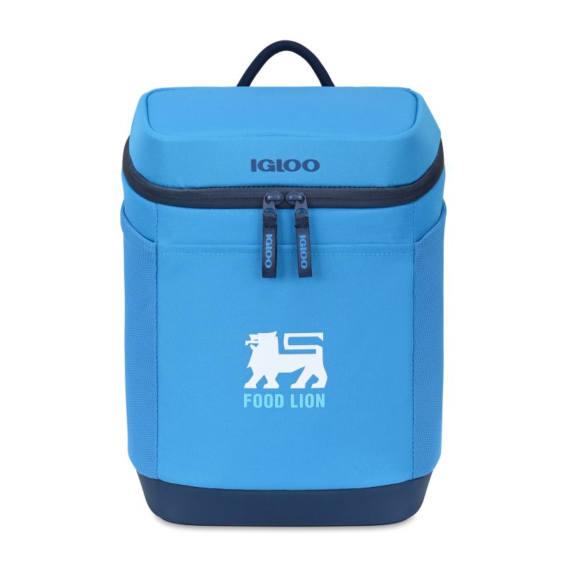 Custom Igloo Day Chiller Recycled Poly Backpack 12 Can Soft Cooler - Brilliant Blue