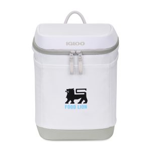Custom Igloo Day Chiller Recycled Poly Backpack 12 Can Soft Cooler - Cloud White