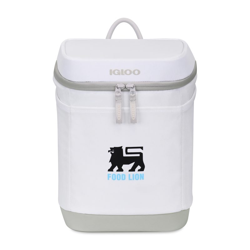 Custom Igloo Day Chiller Recycled Poly Backpack 12 Can Soft Cooler - Cloud White