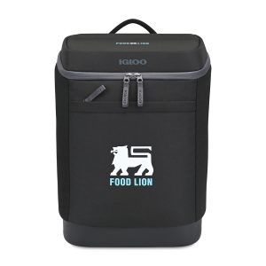 Custom Igloo Day Chiller Recycled Poly Backpack 24 Can Soft Cooler - Black