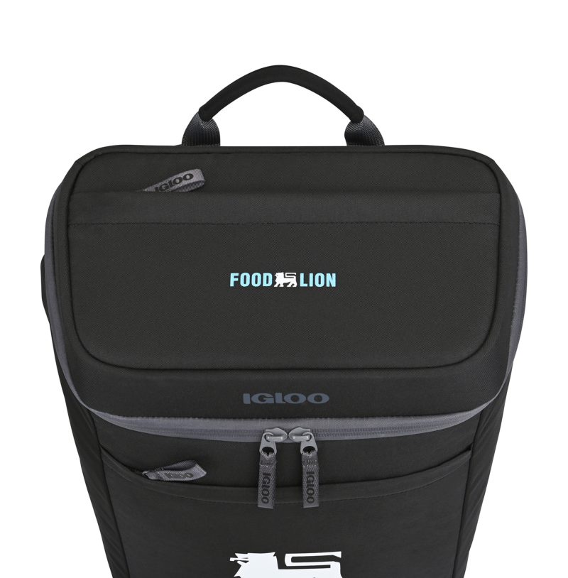 Custom Igloo Day Chiller Recycled Poly Backpack 24 Can Soft Cooler - Black - 4