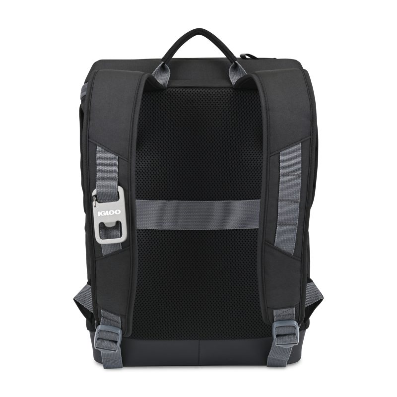 Custom Igloo Day Chiller Recycled Poly Backpack 24 Can Soft Cooler - Black - 5
