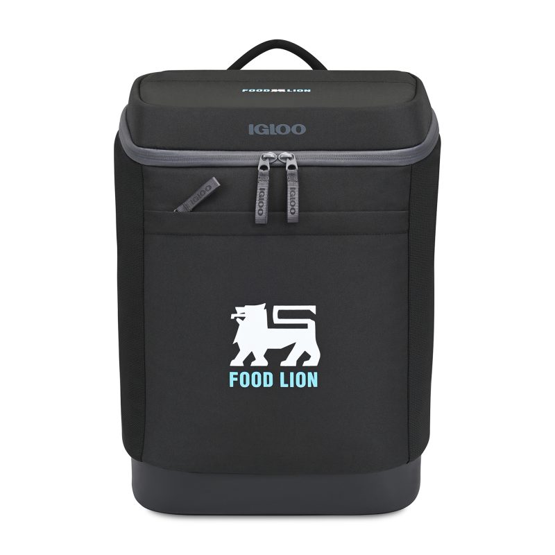 Custom Igloo Day Chiller Recycled Poly Backpack 24 Can Soft Cooler - Black