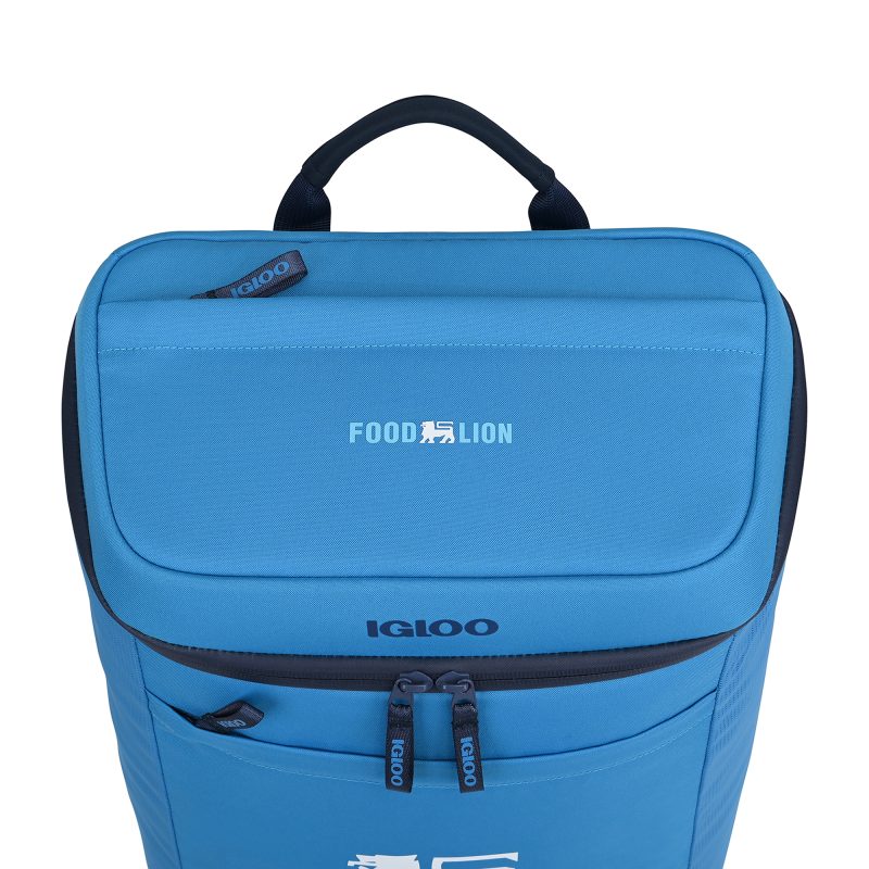 Custom Igloo Day Chiller Recycled Poly Backpack 24 Can Soft Cooler - Brilliant Blue - 3