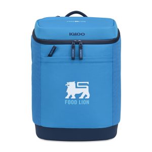 Custom Igloo Day Chiller Recycled Poly Backpack 24 Can Soft Cooler - Brilliant Blue