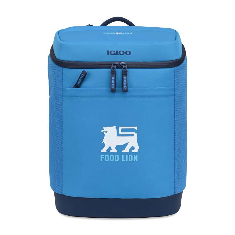 Custom Igloo Day Chiller Recycled Poly Backpack 24 Can Soft Cooler - Brilliant Blue
