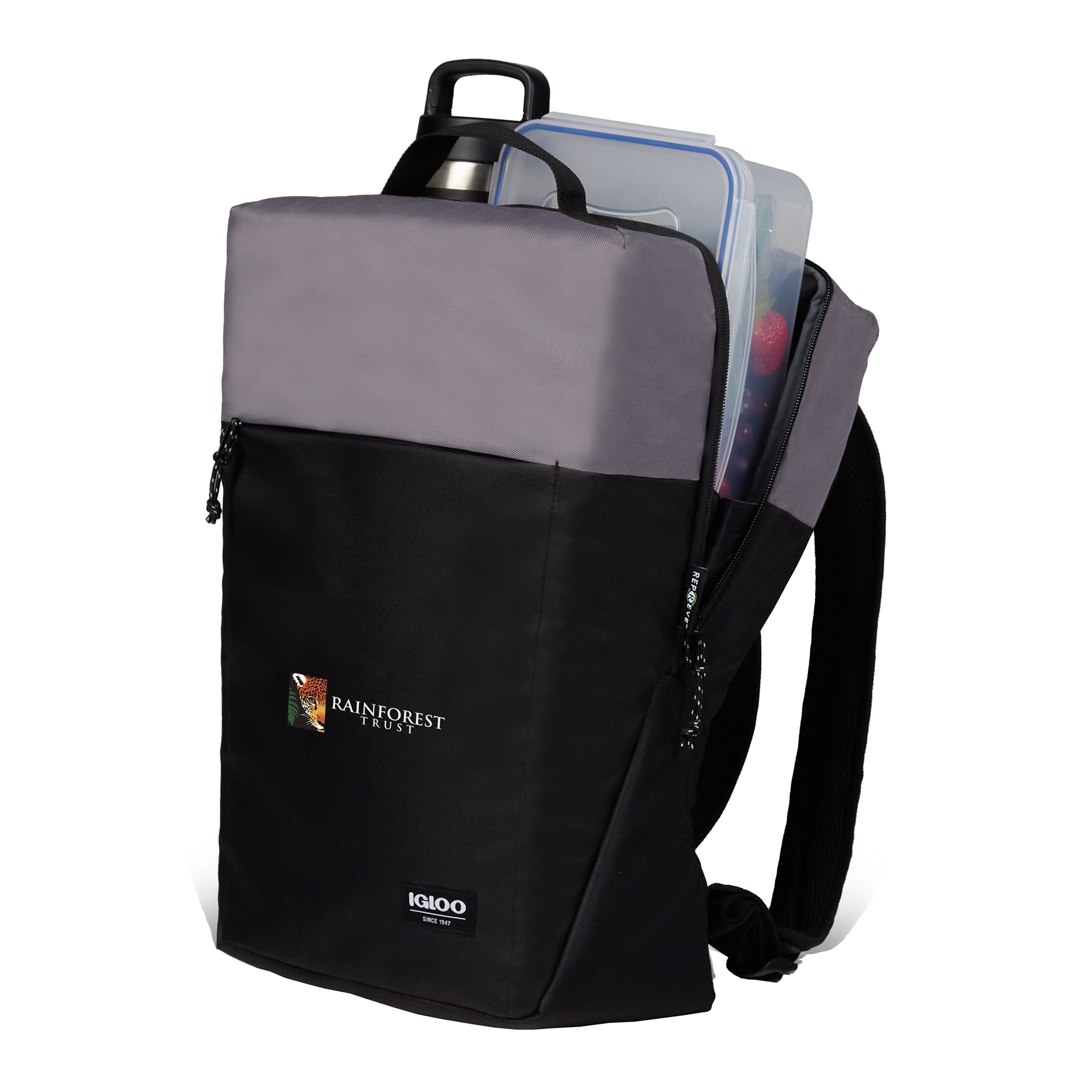 Custom Igloo Fundamentals Lotus Backpack Cooler - Black-Dark Grey - 3