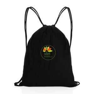Custom Impact AWARE Recycled Cotton Cinchpack 145g - Black