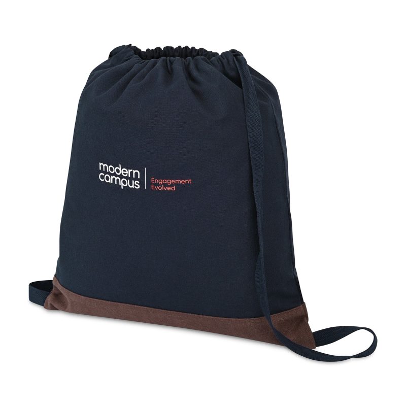 Custom Ivy Recycled Cotton Cinchpack - AWARE - Navy - 2