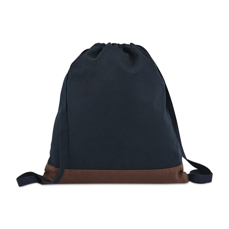 Custom Ivy Recycled Cotton Cinchpack - AWARE - Navy - 3