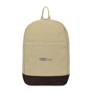 Custom Ivy Recycled Cotton Laptop Backpack - AWARE - Beige