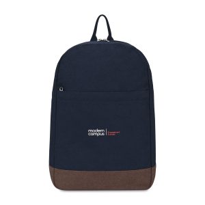 Custom Ivy Recycled Cotton Laptop Backpack - AWARE - Navy