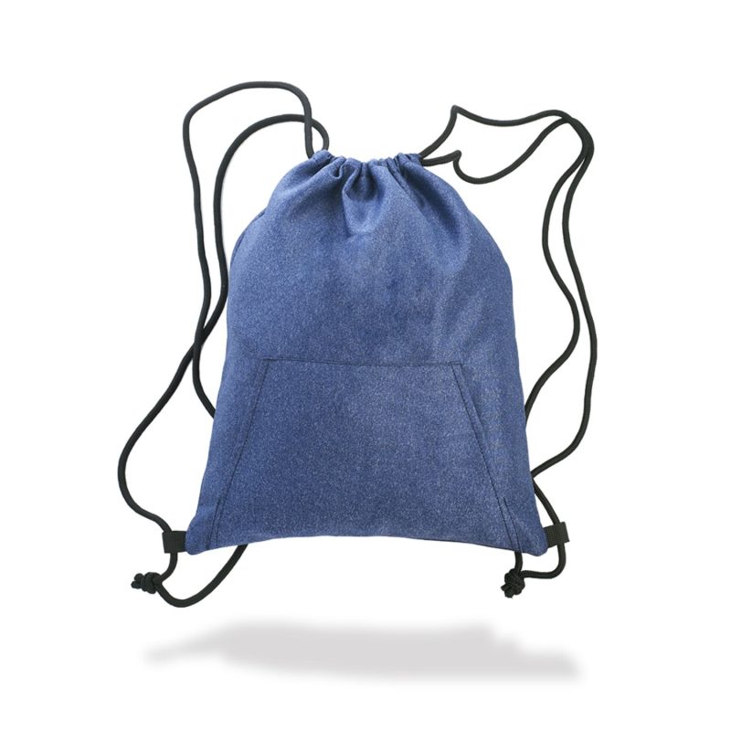 Custom Jersey Drawstring Bag Front Pocket Sports Backpacks (17.00" x 13.5") - 3