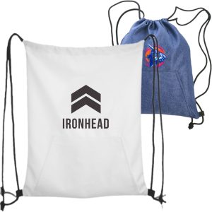 Custom Jersey Drawstring Bag Front Pocket Sports Backpacks (17.00" x 13.5")