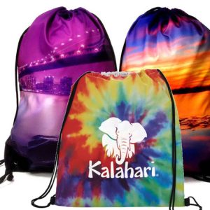 Custom Large 16"x 20" Cotton Drawstring Backpack w/Full Color Print