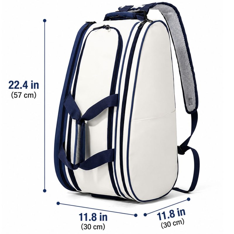 Custom Large Capacity Pu Leather Stand Upright Pickleball Backpack With Shoe Compartment And Wet Pocket - 1