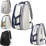 Custom Large Capacity Pu Leather Stand Upright Pickleball Backpack With Shoe Compartment And Wet Pocket