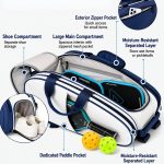 Custom Large Capacity Pu Leather Stand Upright Pickleball Backpack With Shoe Compartment And Wet Pocket - 2