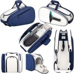 Custom Large Capacity Pu Leather Stand Upright Pickleball Backpack With Shoe Compartment And Wet Pocket - 3