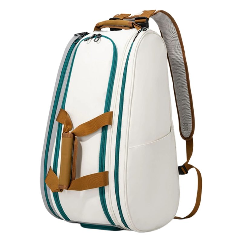 Custom Large Capacity Pu Leather Stand Upright Pickleball Backpack With Shoe Compartment And Wet Pocket - 5