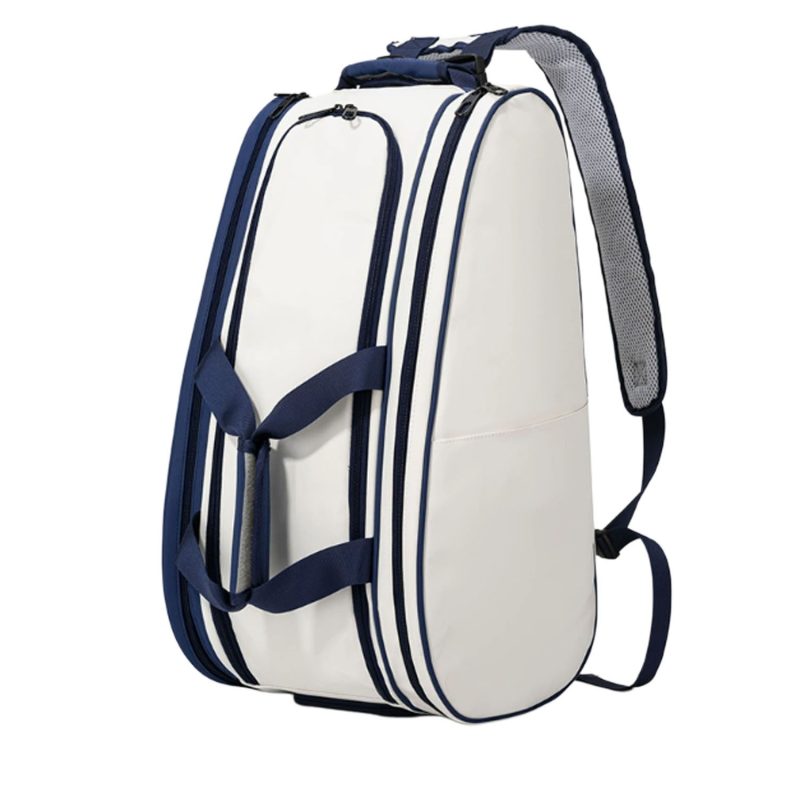 Custom Large Capacity Pu Leather Stand Upright Pickleball Backpack With Shoe Compartment And Wet Pocket - 7