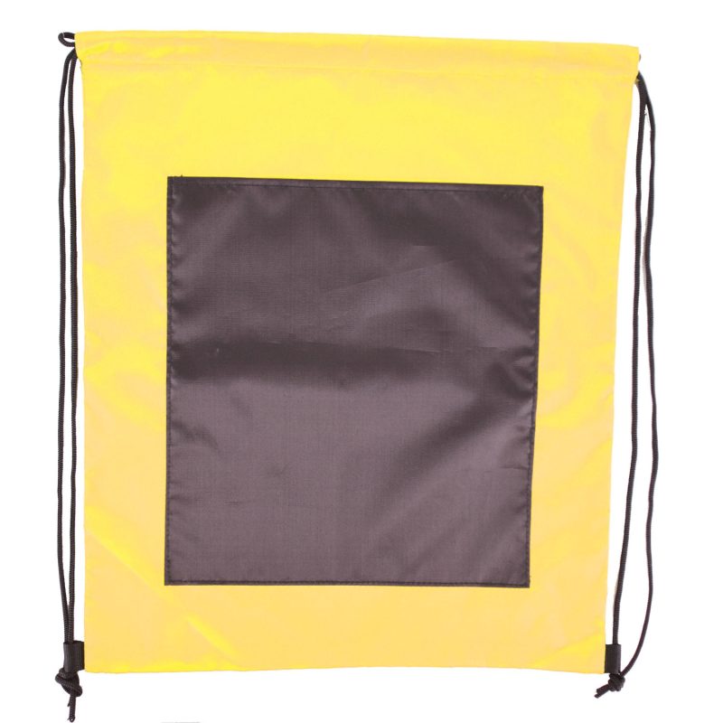 Custom Large Front Pocket Dual Color Drawstring Backpack (15" x 18") - 1