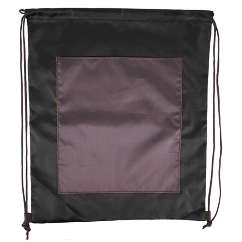 Custom Large Front Pocket Dual Color Drawstring Backpack (15" x 18") - 2