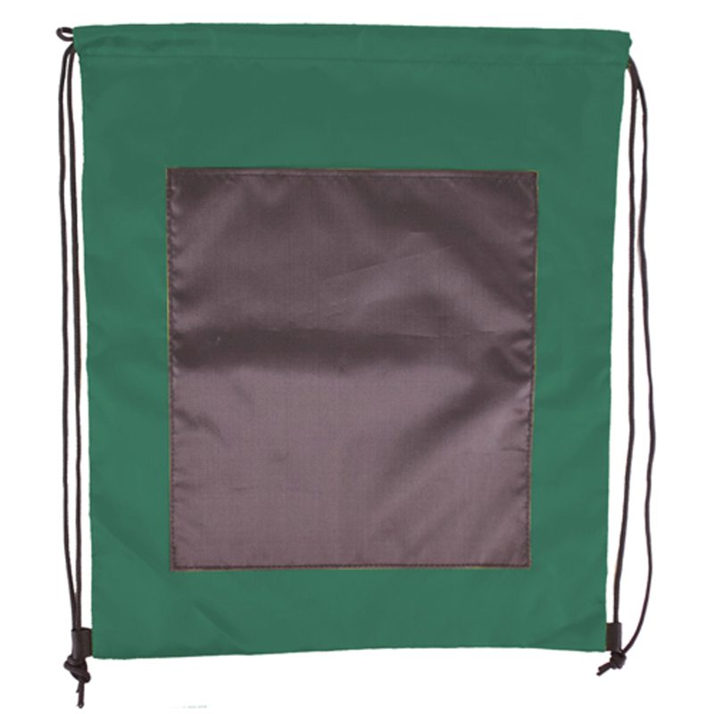 Custom Large Front Pocket Dual Color Drawstring Backpack (15" x 18") - 3