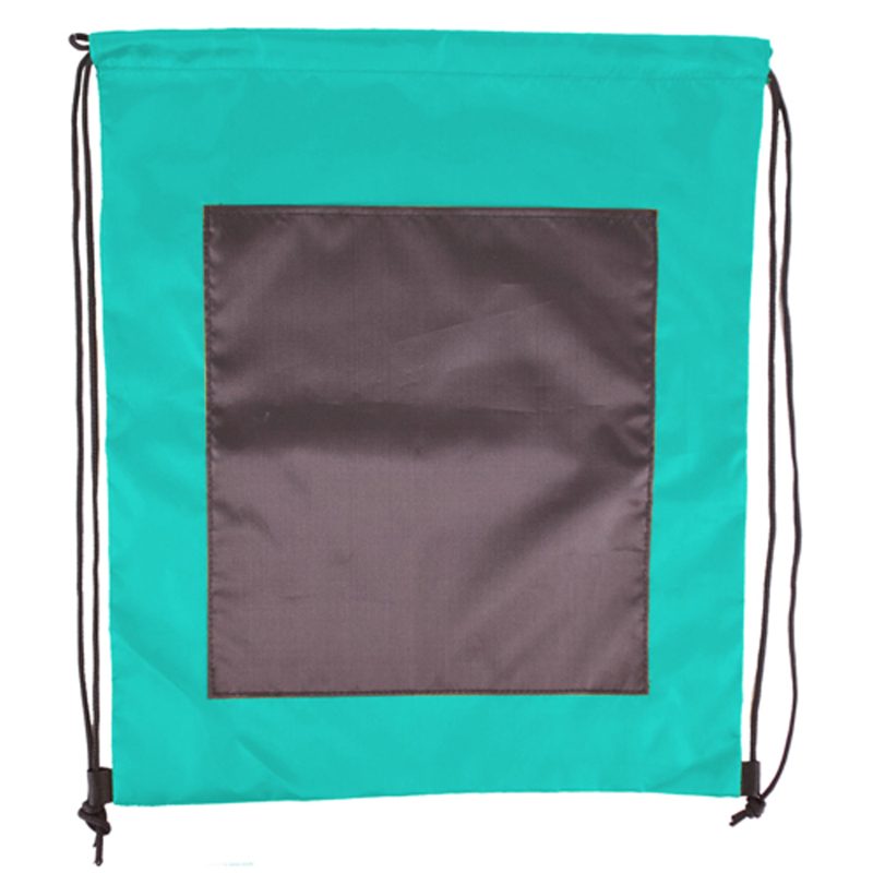 Custom Large Front Pocket Dual Color Drawstring Backpack (15" x 18") - 5