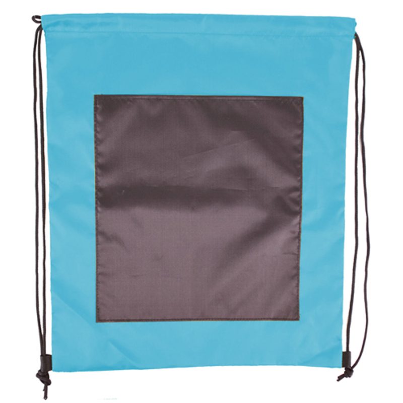 Custom Large Front Pocket Dual Color Drawstring Backpack (15" x 18") - 7