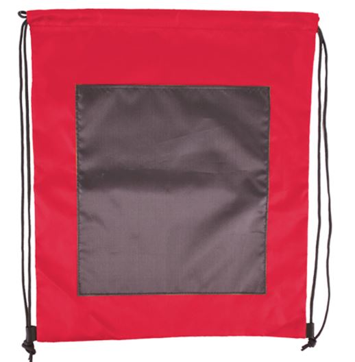 Custom Large Front Pocket Dual Color Drawstring Backpack (15" x 18") - 9