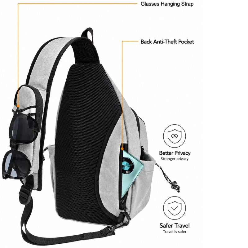 Custom Lightweight Breathable Oxford Pickleball Sling Backpack