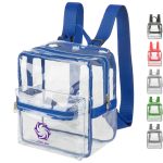 Custom Mini Clear PVC Transparent Backpack with Front Accessory Pocket (11"x5")